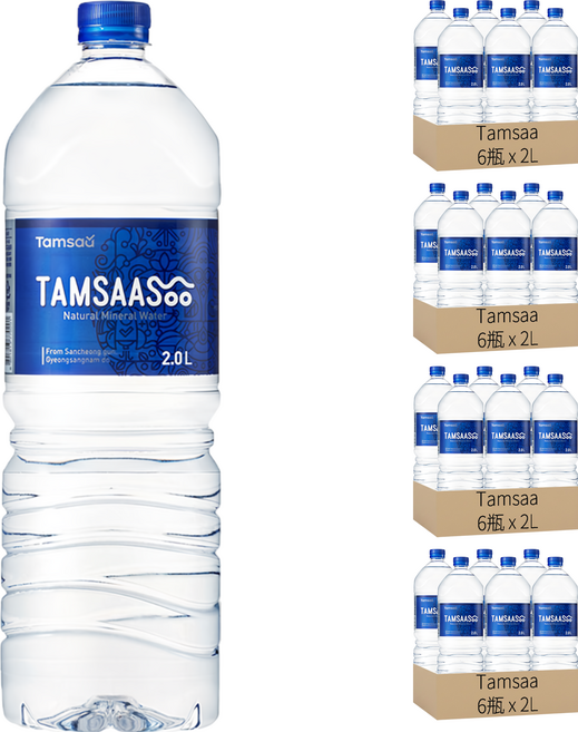 Tamsaa 天然水 2L 天然純淨原味, 24瓶