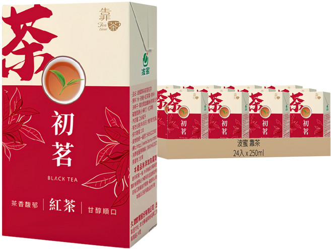 波蜜 靠茶 初茗紅茶, 250ml, 24入