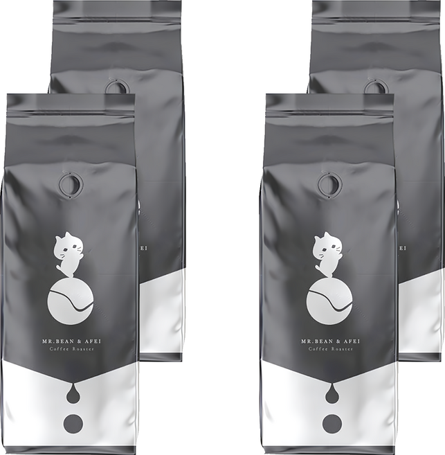 MR.BEAN&AFEI 豆豆先生與他的阿肥 肯亞涅里 蜂蜜合作社 咖啡豆, 450g, 4包