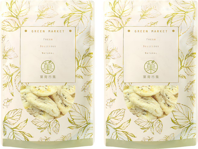 GreenMarket 菓青市集 香蕉脆片/水果脆片/餅乾, 2包, 150g