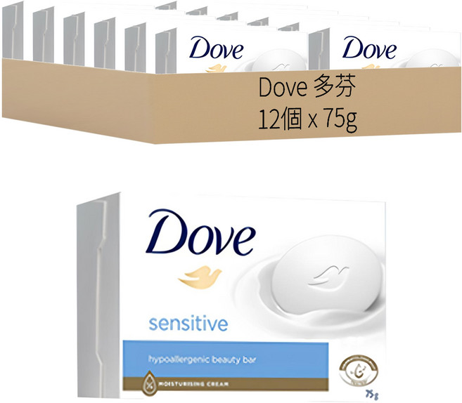 Dove 多芬 舒敏潔膚皂, 75g, 12個