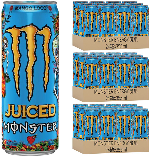 MONSTER ENERGY 魔爪 芒果狂歡碳酸能量飲料, 355ml, 72罐