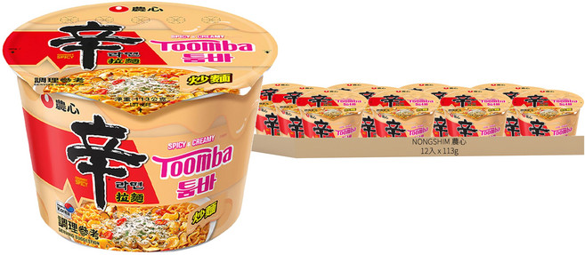 NONGSHIM 農心 辛拉麵 辣白醬風味 大碗麵 113g, 12入
