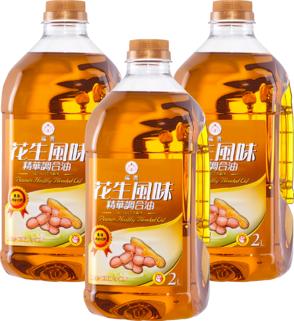 福壽實業 花生風味精華調合油 煎煮炒炸皆宜, 2L, 3桶