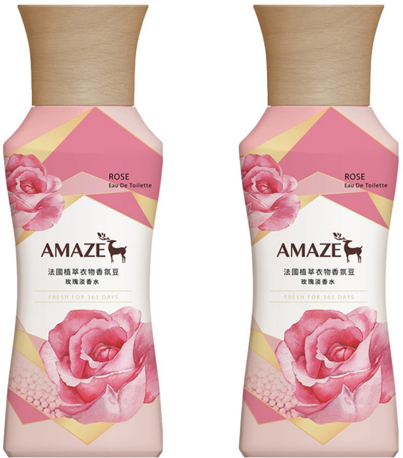 AMAZE 森林擴香 法國植萃衣物香氛豆 玫瑰淡香水, 450ml, 2瓶
