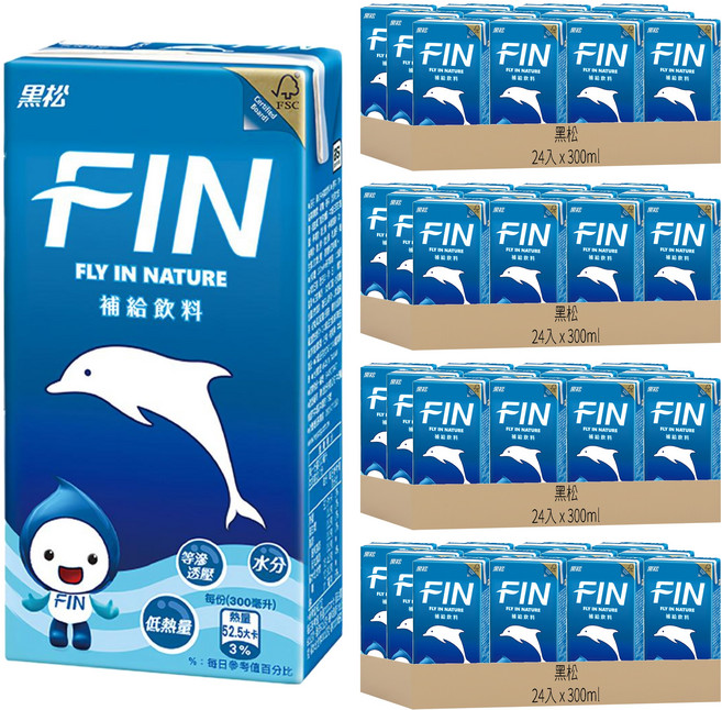 黑松 FIN 補給飲料, 300ml, 96入