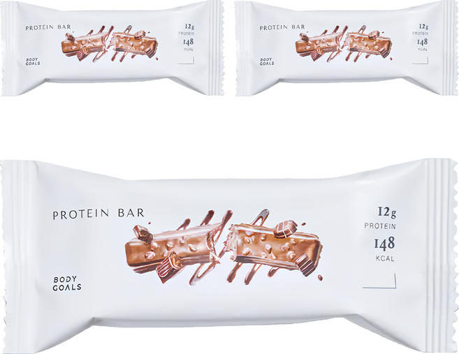 BODY GOALS Light 能量蛋白棒 醇濃巧克力, 3個, 38g