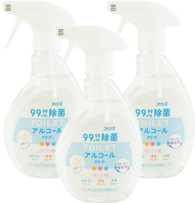 第一石鹼 浴廁酒精除菌清潔劑 400ml 99.9%除菌, 3瓶