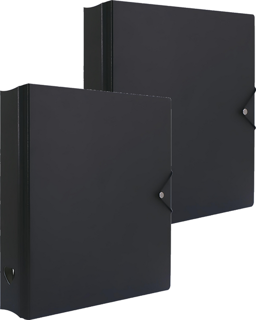 珠友文化 A4 D型夾集卡冊 有洞款 4孔, 黑色, 2個