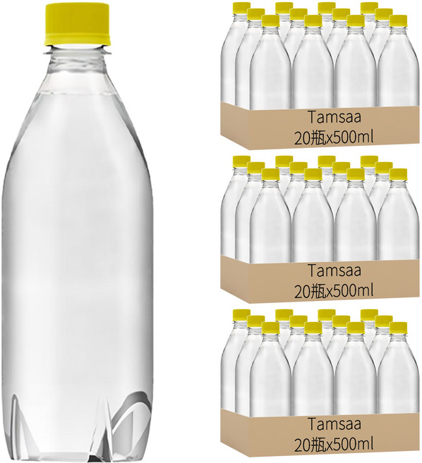 Tamsaa 無標籤氣泡水 檸檬口味, 500ml, 60瓶