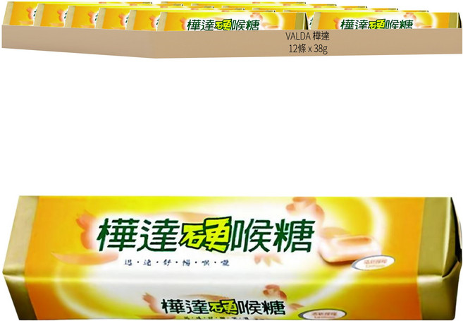 VALDA 樺達 硬喉糖 檸檬薄荷, 38g, 12條