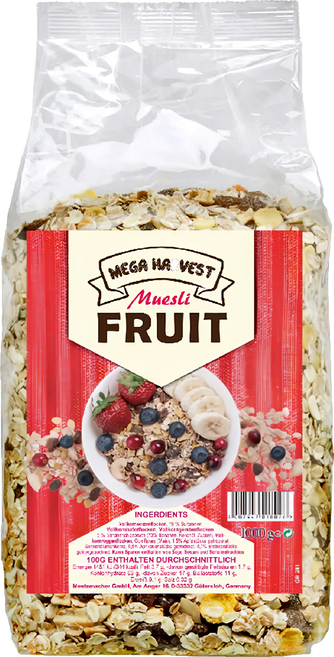 MEGA HARVEST 德國天然什錦水果穀片, 1000g, 1包