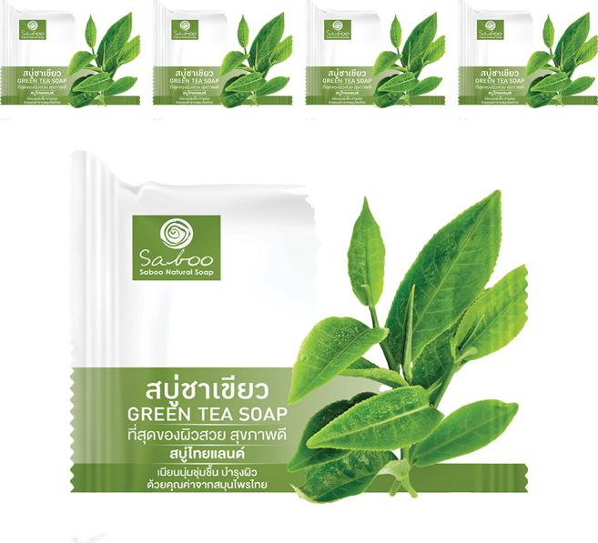 Saboo 綠茶皂/草本手工皂, 100g, 5個