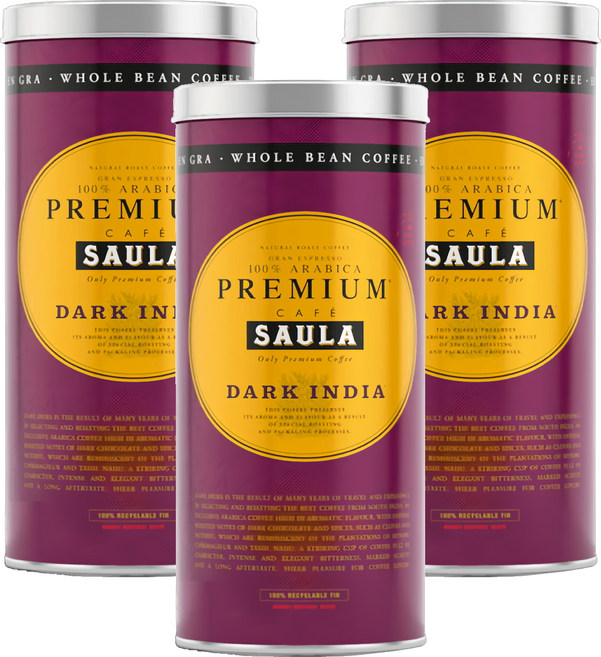 CAFE SAULA 頂級深印咖啡豆, 500g, 3個, Whole Bean