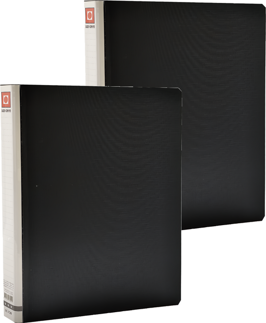 Lan CHYn 連勤牌文具 精裝三孔3/4"有耳圓型夾 LC-730, 黑色, 2個