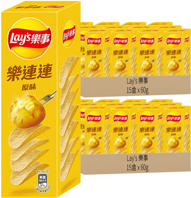 Lay's 樂事 洋芋片 經典原味, 60g, 30盒