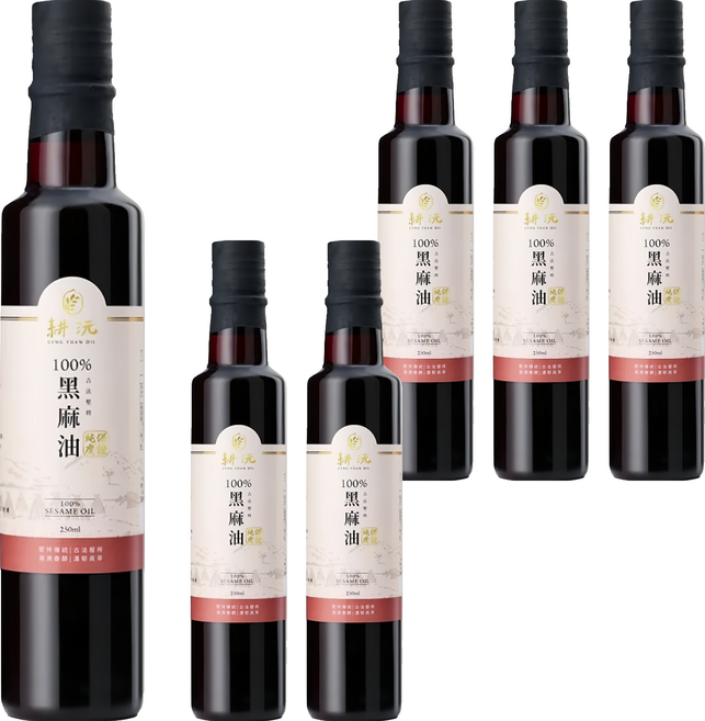 GENG YUAN 耕沅 100%古法壓榨黑麻油, 250ml, 6瓶