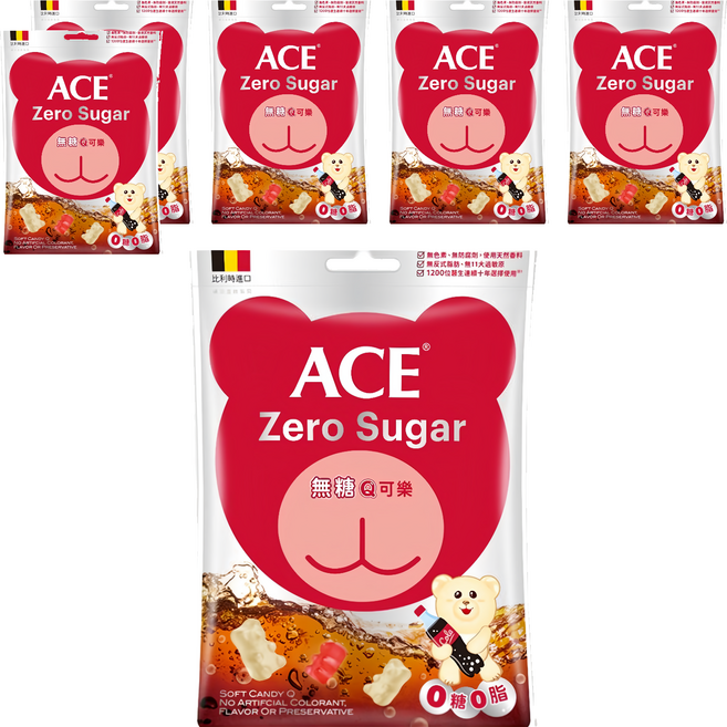 ACE Q軟糖 可樂 無糖, 44g, 6袋