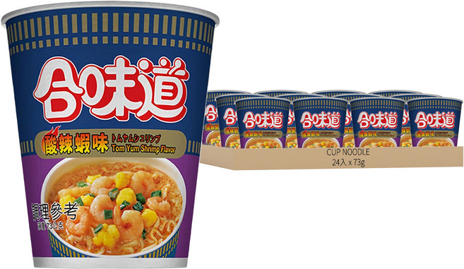 NISSIN 日清 CUP NOODLE 合味道 酸辣蝦海鮮味杯麵, 24入