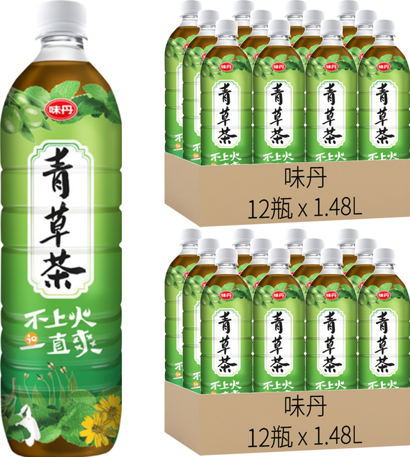 味丹 青草茶, 1.48L, 24瓶