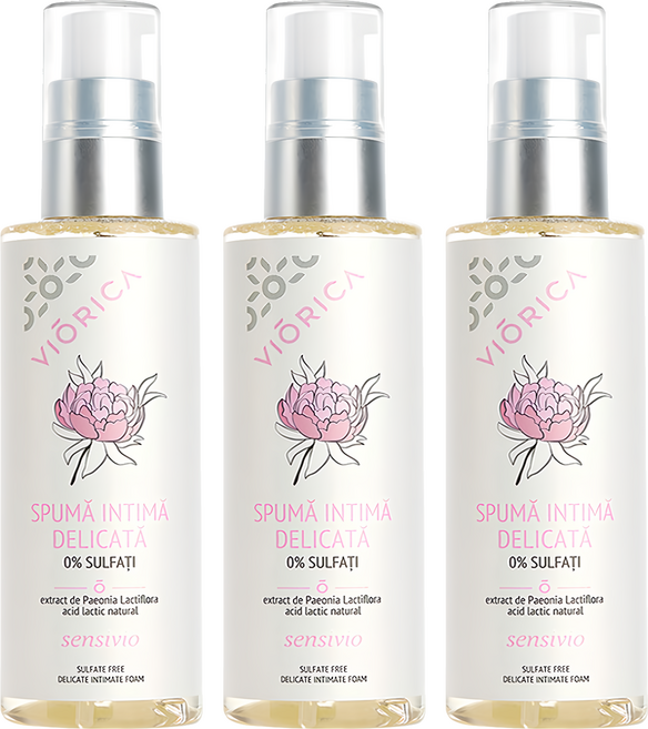 VIORICA 細緻呵護私密潔淨慕斯 牡丹, 3瓶, 200ml