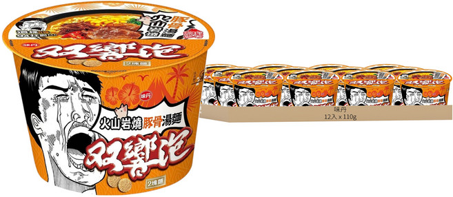 味丹 双響泡 火山豚骨湯麵 110g, 12入