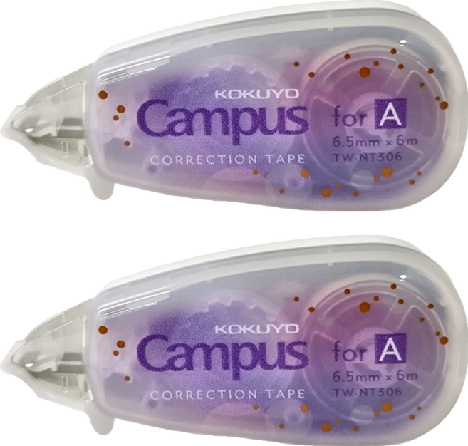 KOKUYO 國譽 Campus修正帶 A款 6.5mm x 6m, 2個, 紫色