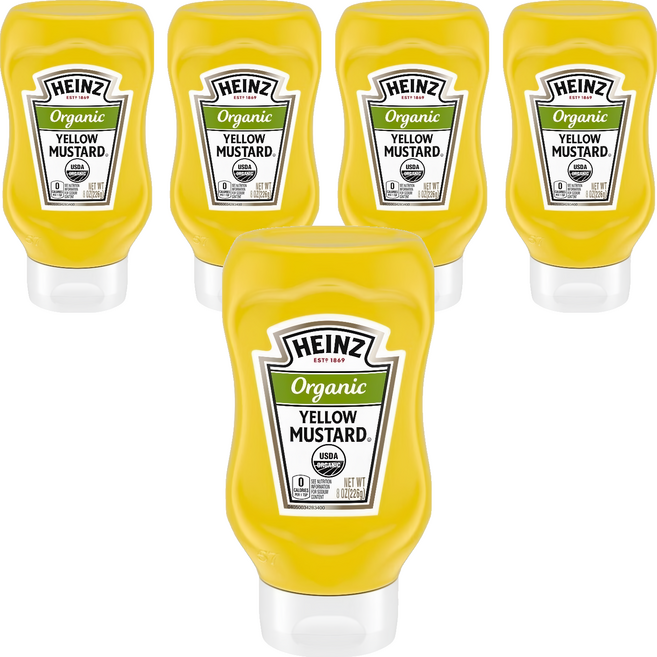 HEINZ 亨氏 有機黃芥末醬, 226g, 5瓶