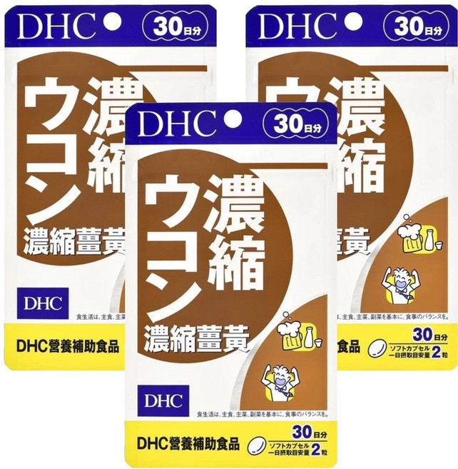 DHC 台灣公司貨 濃縮薑黃 30日份, 60顆, 345mg, 3包