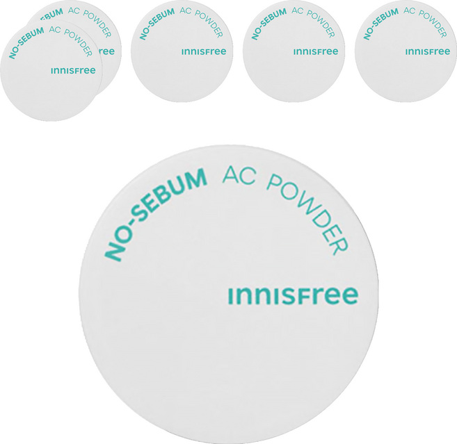 INNISFREE 台灣公司貨 無油無慮真心保濕蜜粉 5g, 6個, 單一顏色