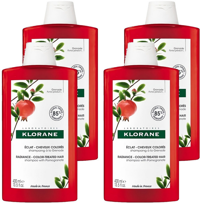 KLORANE 蔻蘿蘭 護色亮澤洗髮精 紅石榴萃取 亮麗髮色 溫和不掉色 秀髮柔順, 400ml, 4件