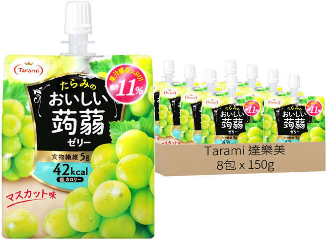 Tarami 達樂美 吸果凍 白葡萄, 150g, 8包