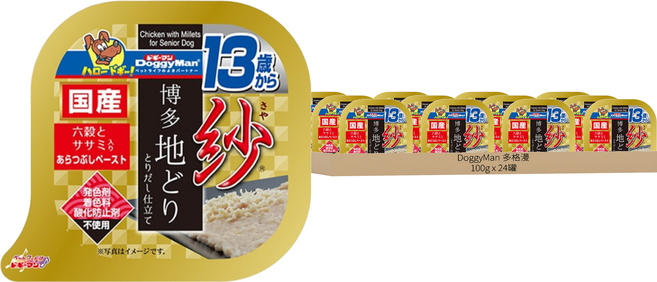 DoggyMan 多格漫 紗餐盒 高齡犬養護, 日本博多放牧雞+6種穀物雞胸肉, 100g, 24罐
