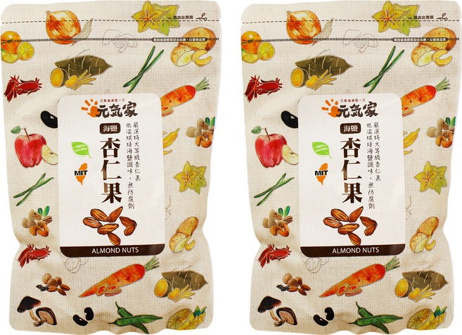 元氣家 烘焙海鹽杏仁果, 200g, 2包