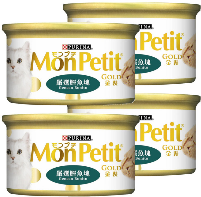 MonPetit 貓倍麗 金罐, 嚴選鰹魚塊, 85g, 4罐