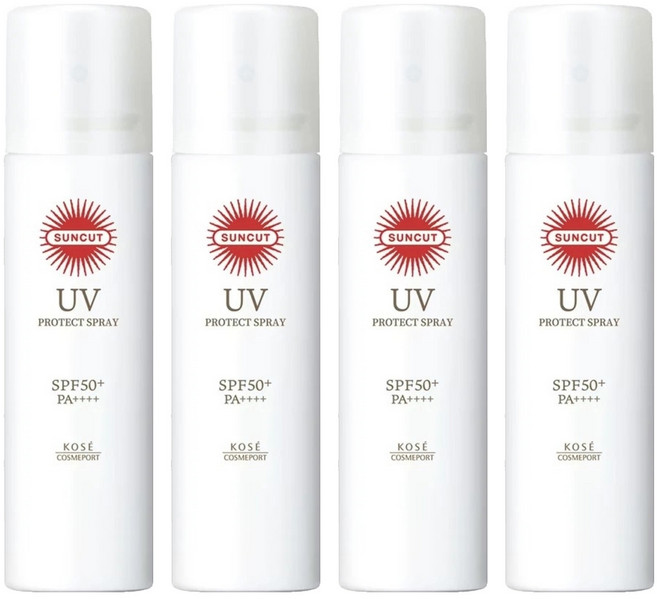 KOSE 高絲 SUNCUT UV 曬可皙 台灣公司貨 高效防曬噴霧, 90g, 4瓶