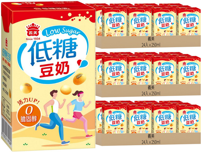 義美 低糖豆奶, 250ml, 72入