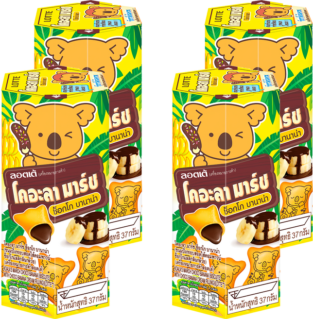 LOTTE 樂天 小熊餅 香蕉口味, 37g, 4盒