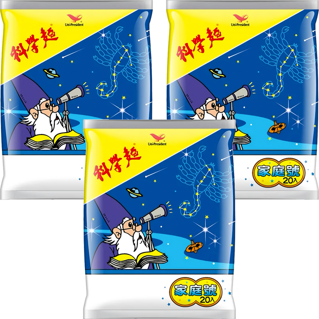 統一 科學麵 Mini包 原味 20包, 300g, 3袋