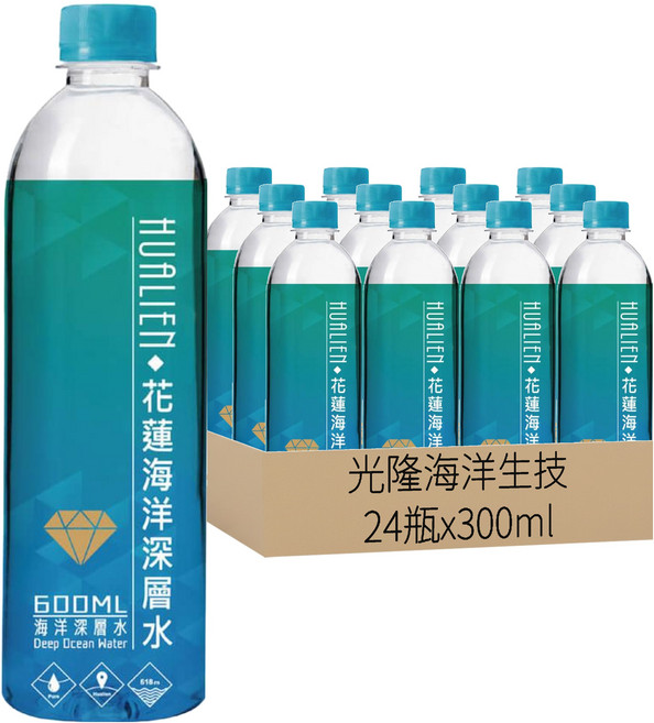 光隆海洋生技 花蓮七星潭海洋深層水, 300ml, 24瓶