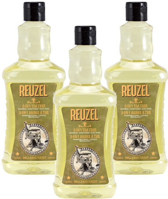 REUZEL 3合1茶樹全能全身洗潤保濕髮浴 - 1L, 1000ml, 3瓶