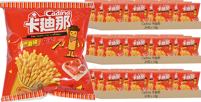 Cadina 卡迪那 德州薯條 茄汁口味, 18g, 72包