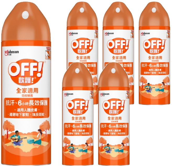 OFF! 歐護 家庭用噴霧式防蚊液 6oz, 180ml, 6瓶