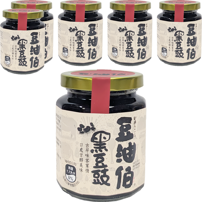 豆油伯 黑豆豉, 280g, 6罐
