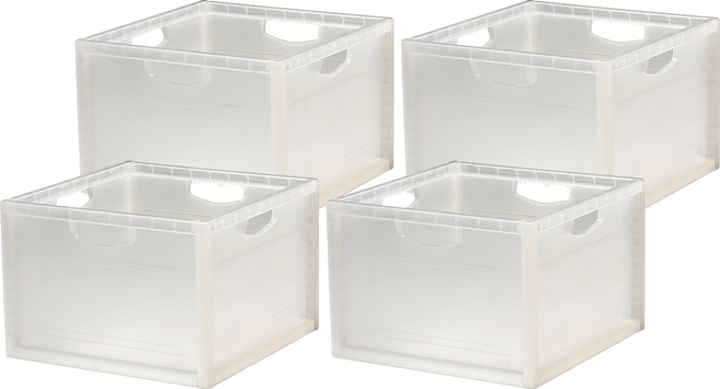 SHUTER 樹德 livinbox 巧拚收納箱 27.7L KD-2638, 本透, 4個