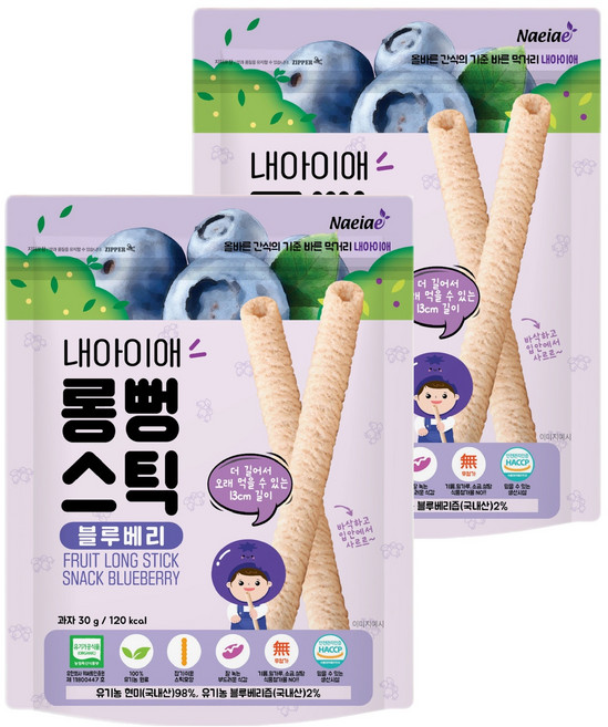 Naeiae 嬰幼兒米棒, 藍莓, 30g, 2包