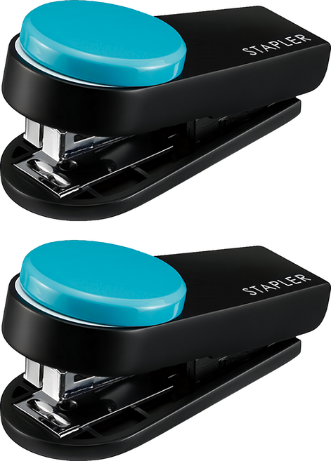 MAX 美克司 迷你手指訂書機 HD-10XS, 淺藍色, 2個