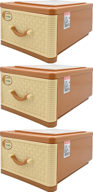 KEYWAY 聯府 抽屜整理箱 J-692 10L, 黃色, 3個