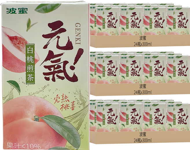 波蜜 元氣白桃煎茶, 72瓶, 300ml
