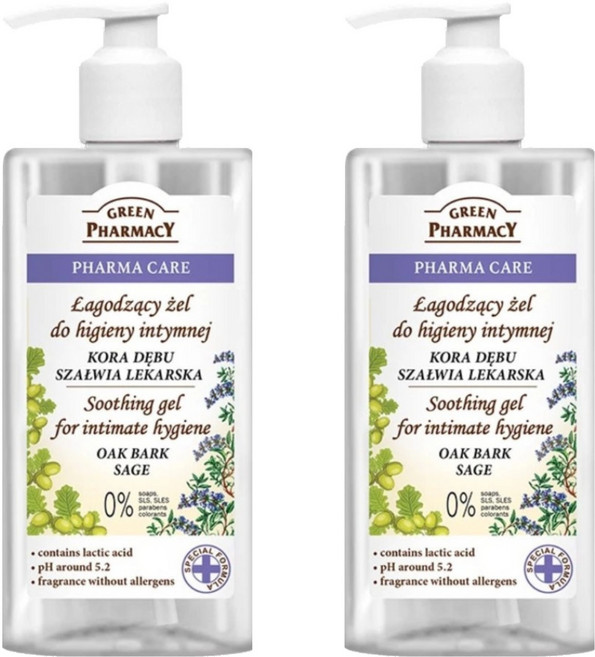 GREEN PHARMACY 鼠尾草私密潔膚露 溫和舒緩平衡酸鹼值, 300ml, 2瓶